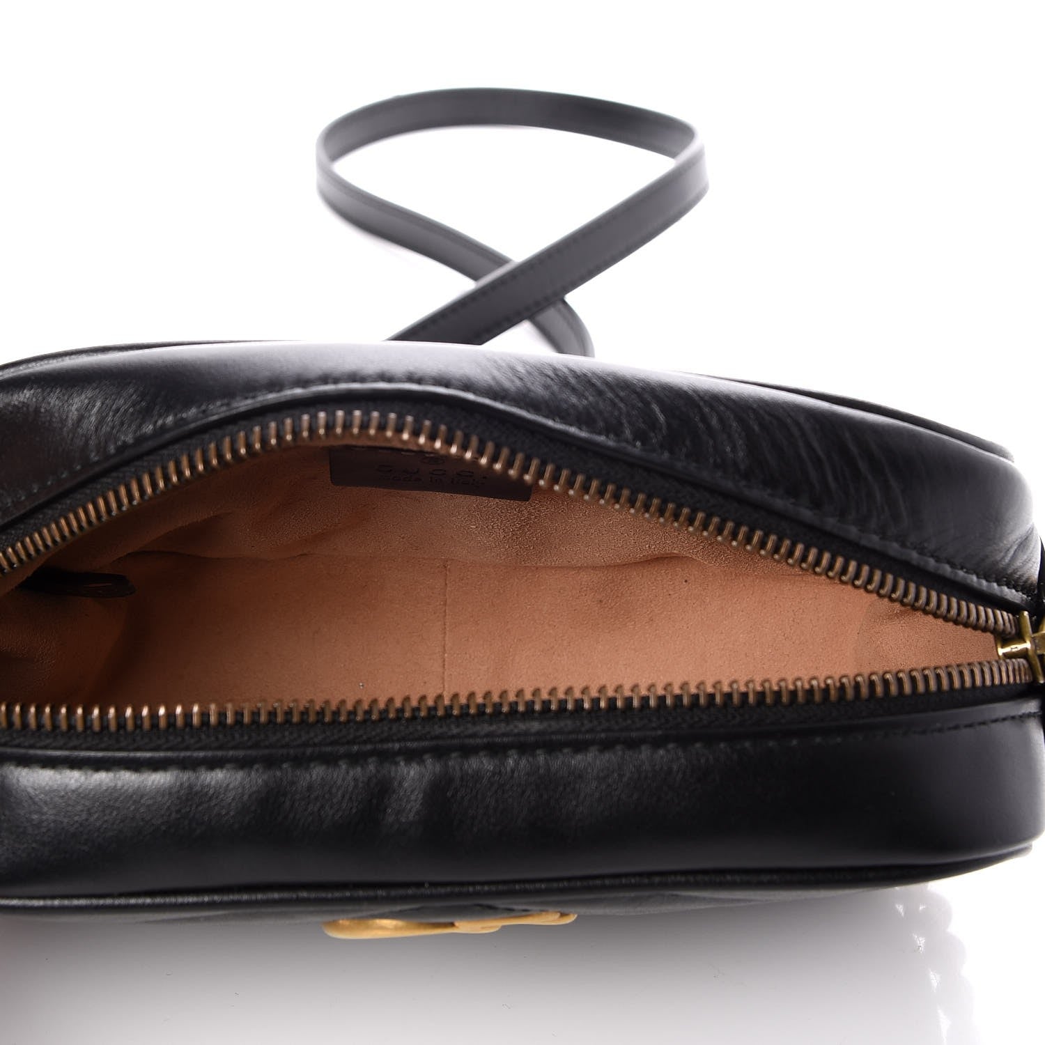 Gucci Calfskin Matelasse Mini GG Marmont Chain Shoulder Bag Black 7 of 7