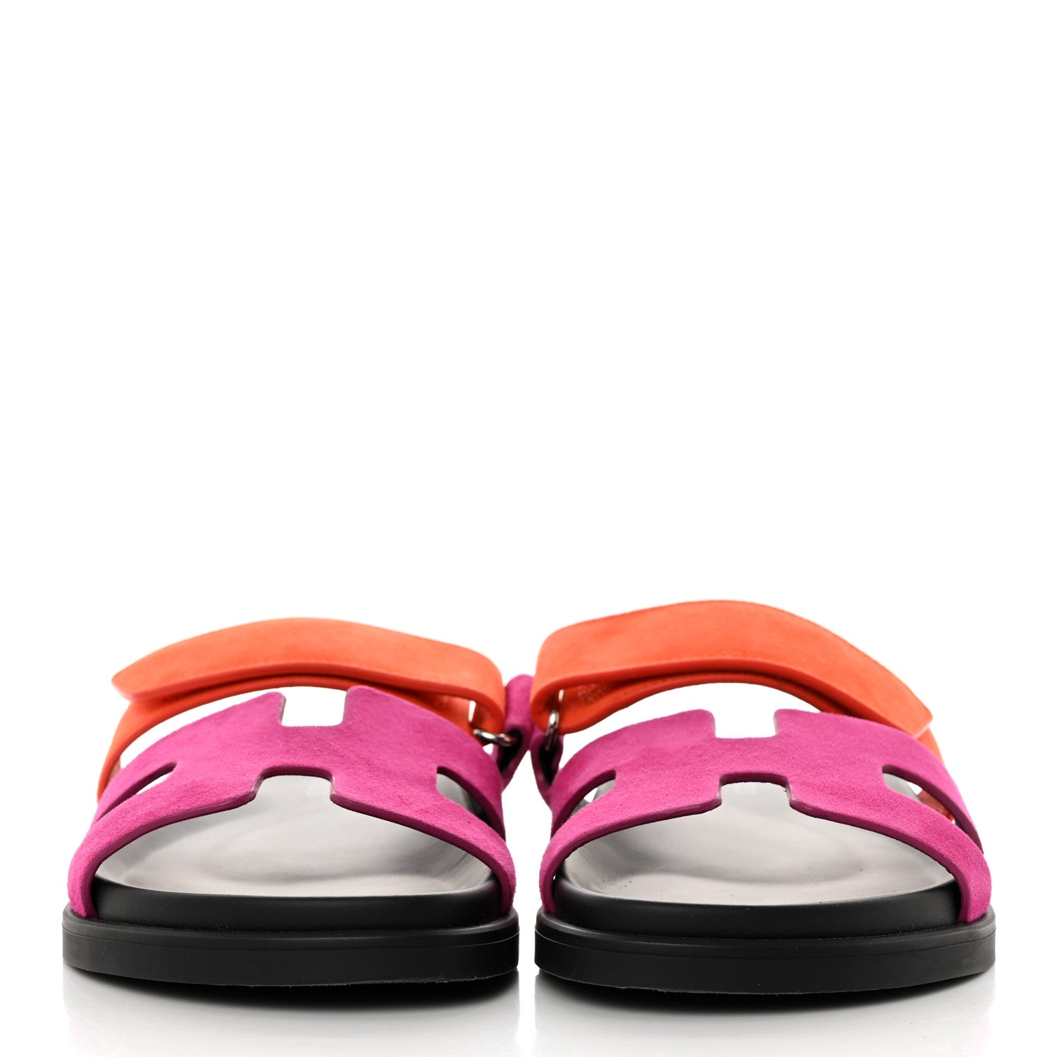 Hermes Suede Goatskin Womens Chypre Sandals 36 Rose Chapas Orange Synthetique 2 of 9