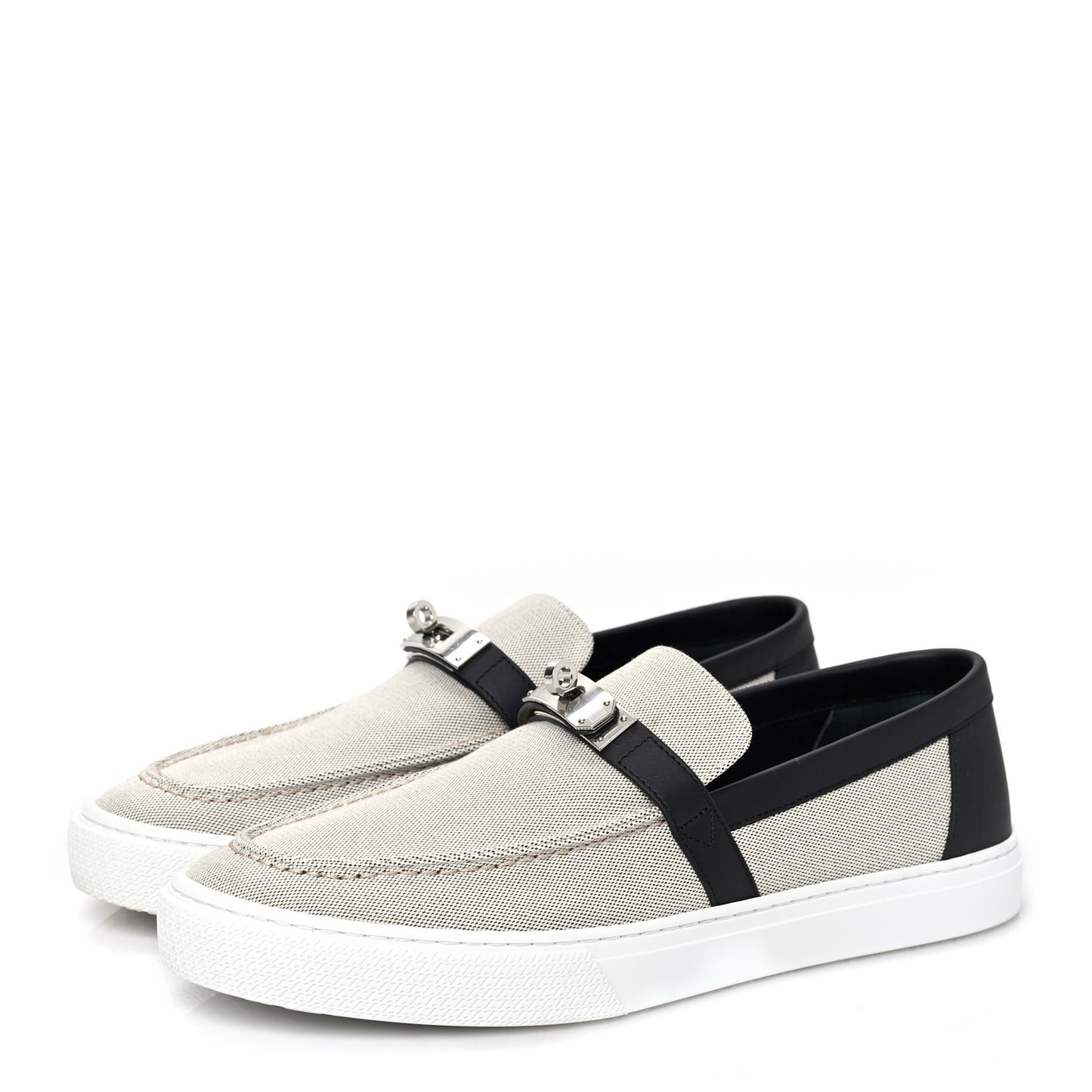 Toile De Coton Calfskin Game Slip On Sneakers 43 Prunoir Black