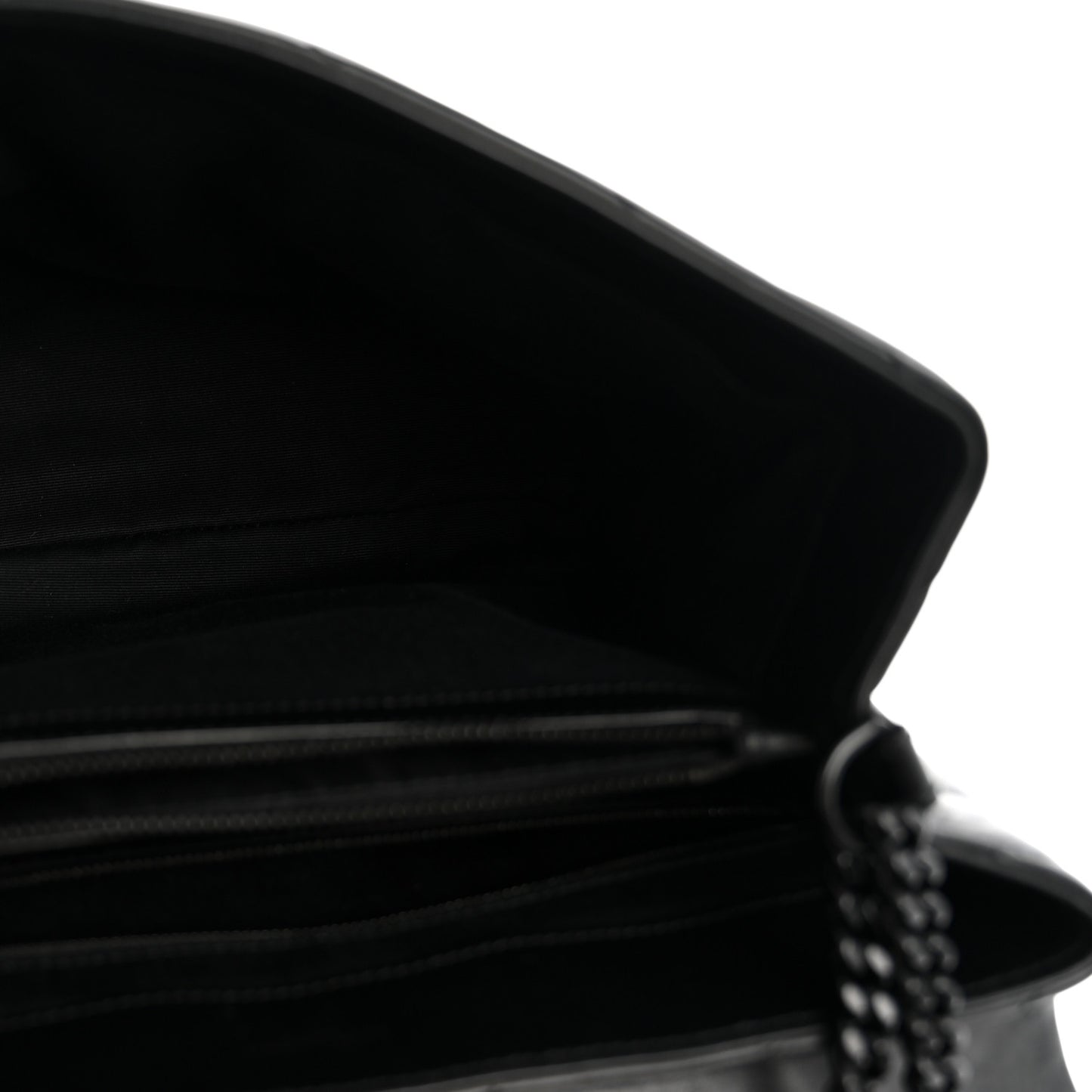 Calfskin Y Quilted Monogram Monochrome Medium Loulou Chain Satchel Black