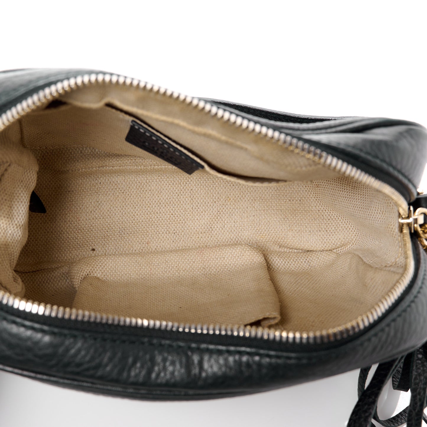Pebbled Calfskin Small Soho Disco Bag Black