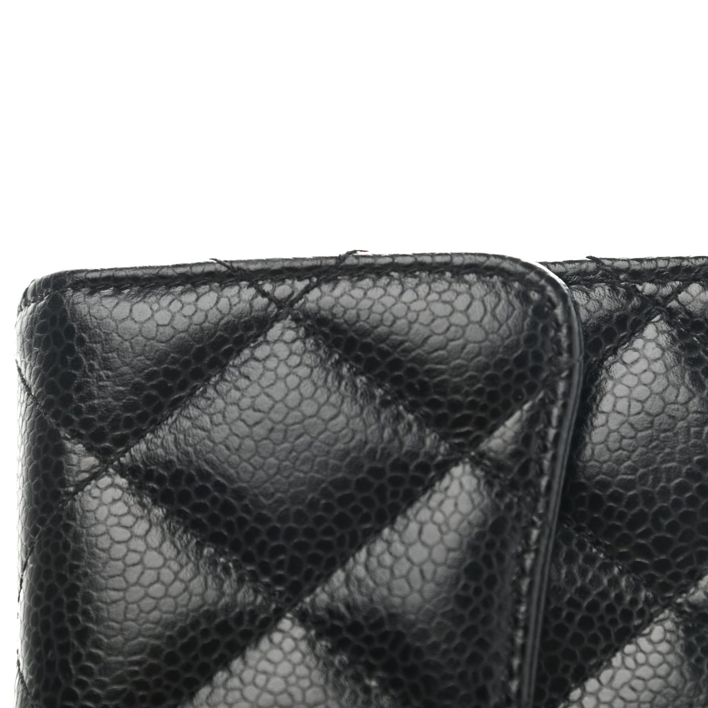 Caviar Quilted Large Flap Wallet Black