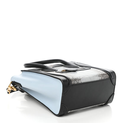 Celine Lizard Smooth Calfskin Nano Tri-Color Luggage Mineral 4 of 9