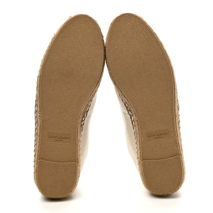Saint Laurent Canvas Nappa Elba Light Logo Embroidered Espadrilles 35.5 Ecru 5 of 10