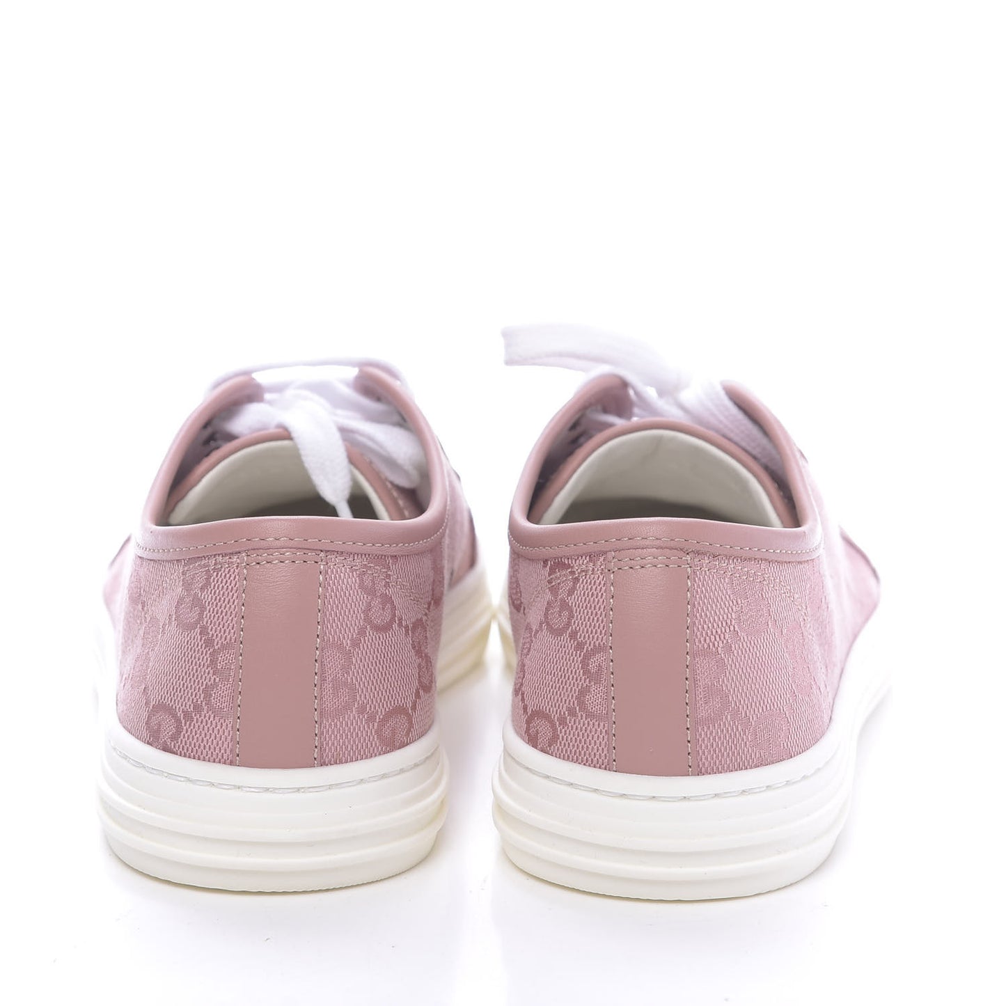 GG Monogram Calfskin Womens Low Top Sneakers 37 Pink Soft Pink