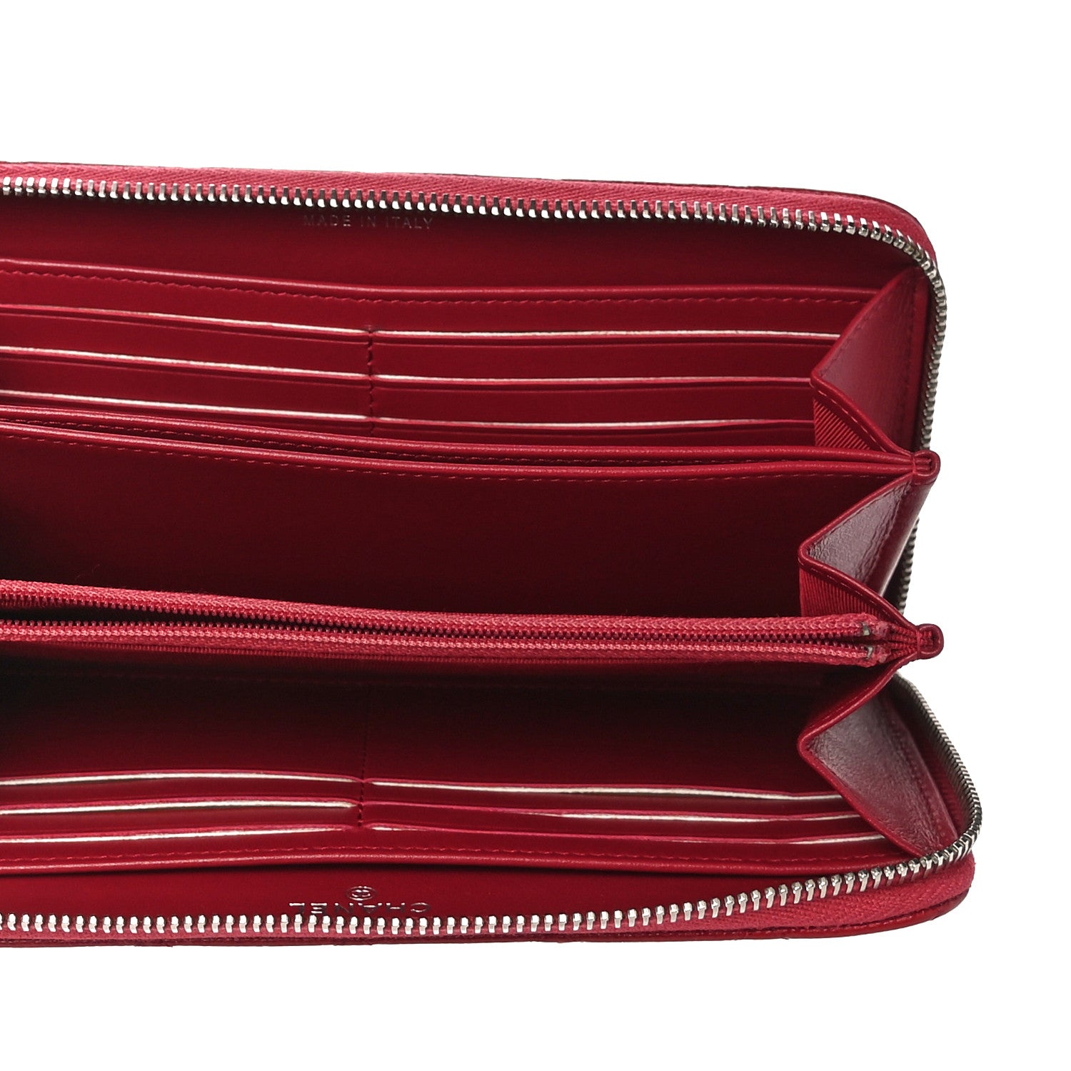 Chanel Caviar Quilted Large Gusset Zip Around Wallet Red 5 of 18
