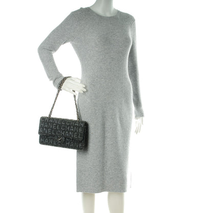 Chanel Tweed Quilted Medium Double Flap Grey 2 of 7
