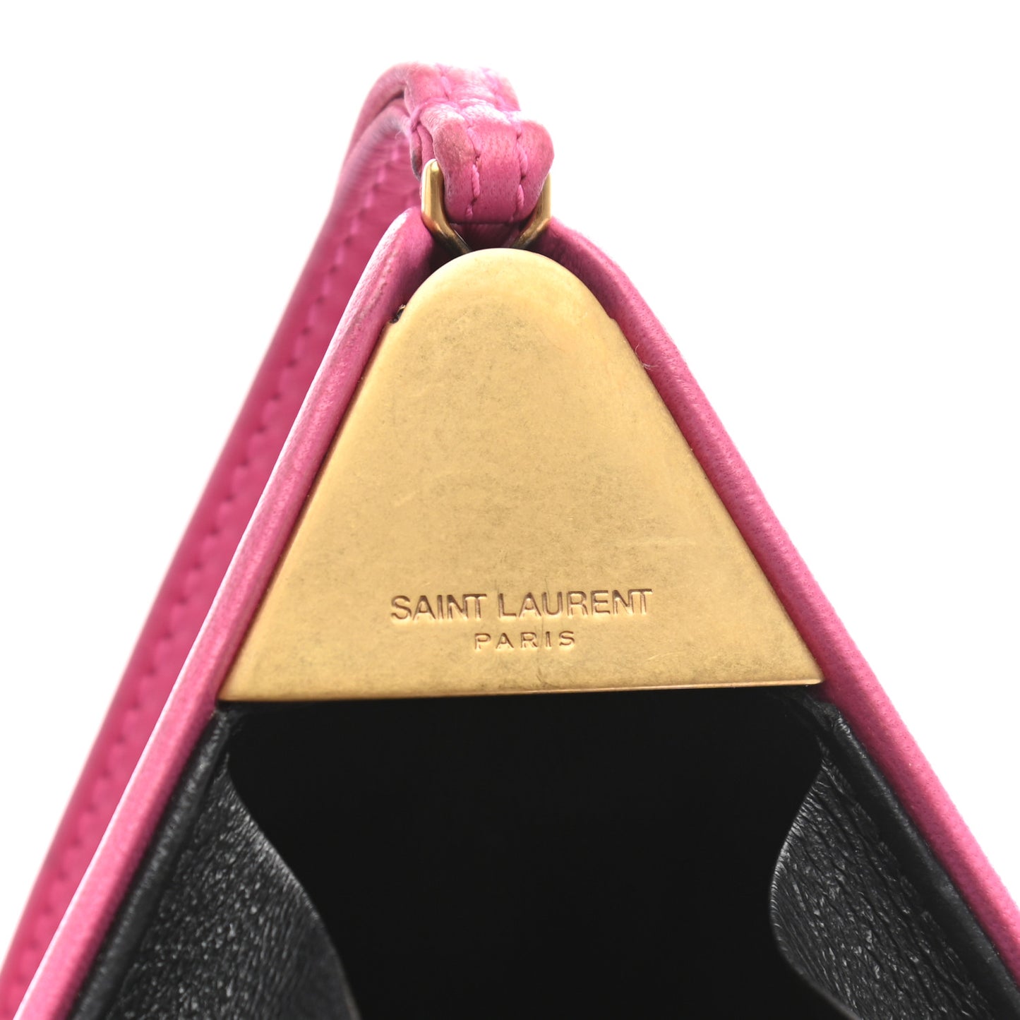 Lambskin Pyramid Clutch Lipstick Fuchsia