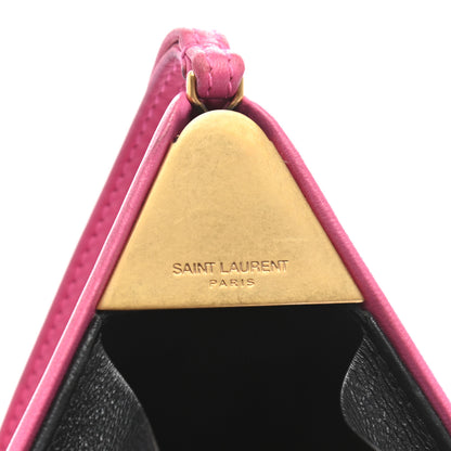 Saint Laurent Lambskin Pyramid Clutch Lipstick Fuchsia 6 of 11