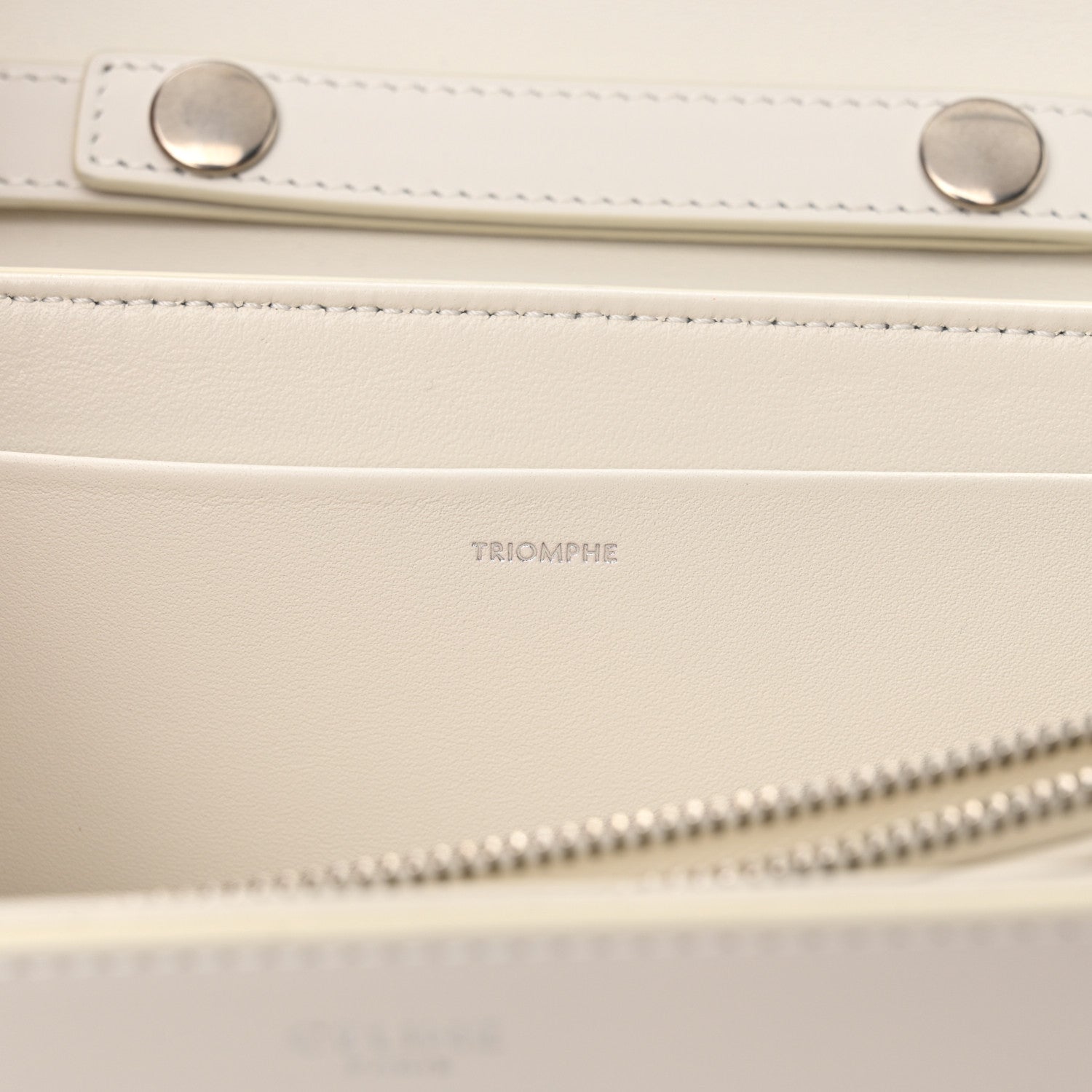 Celine Shiny Calfskin Trapeze Triomphe Bag White 5 of 13