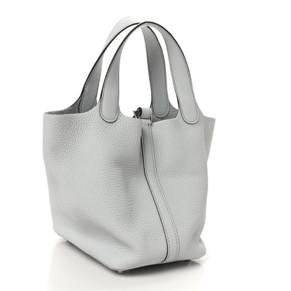 Hermes Taurillon Clemence Picotin Lock 18 PM Bleu Pale 3 of 10