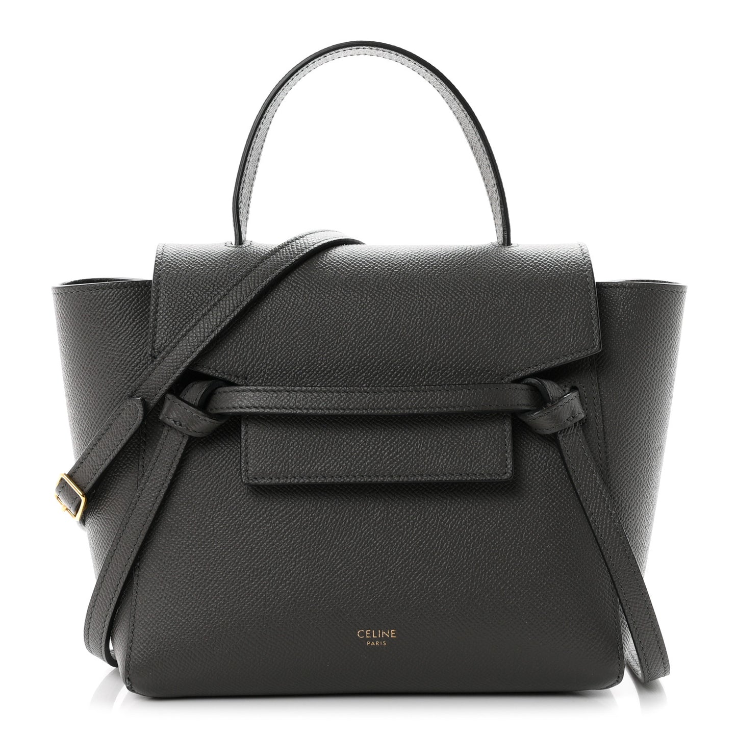 Grained Calfskin Nano Belt Bag Grey