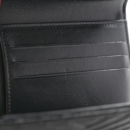 Chanel Caviar Chevron Quilted Boy Compact Wallet Black 9 of 10