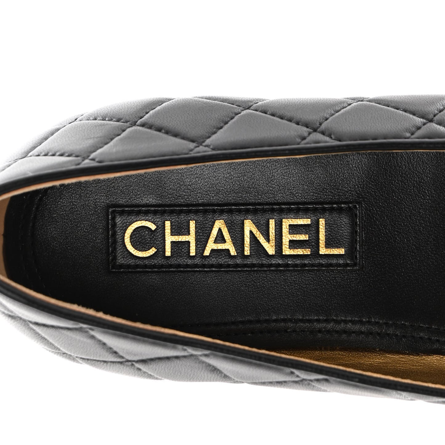Lambskin Quilted CC Ballerina Flats 38 Black
