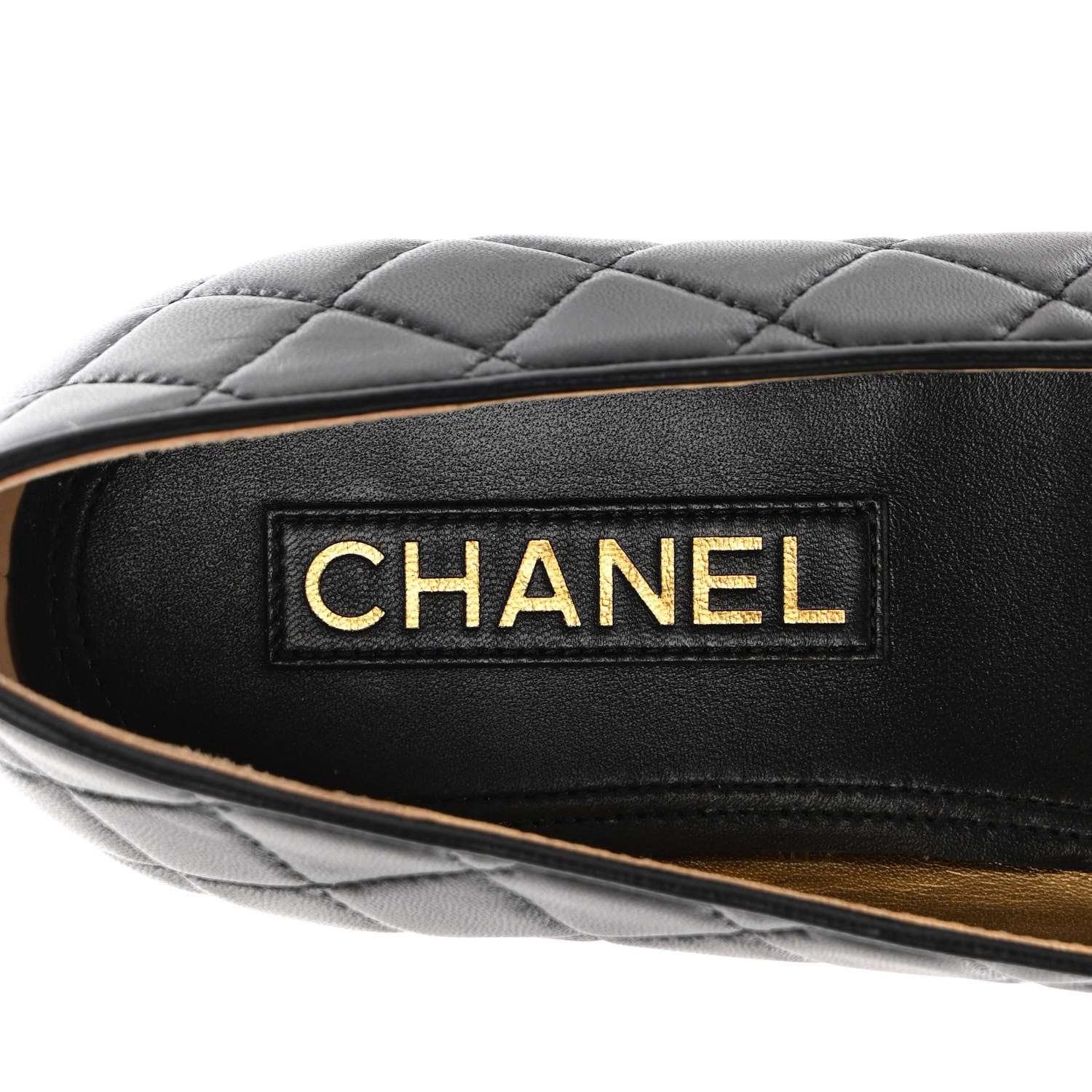 Chanel Lambskin Quilted CC Ballerina Flats 38 Black 7 of 12