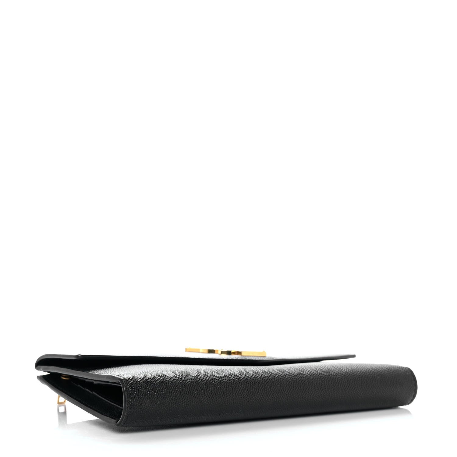 Saint Laurent Grain De Poudre Embossed Monogram Uptown Large Wallet Black 4 of 10