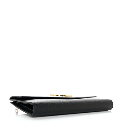 Saint Laurent Grain De Poudre Embossed Monogram Uptown Large Wallet Black 4 of 10