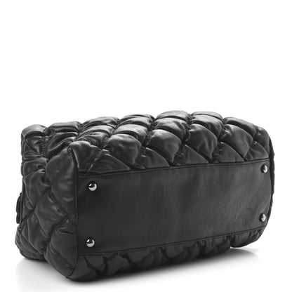 Chanel Lambskin Bubble Quilt Bowler Black 4 of 10