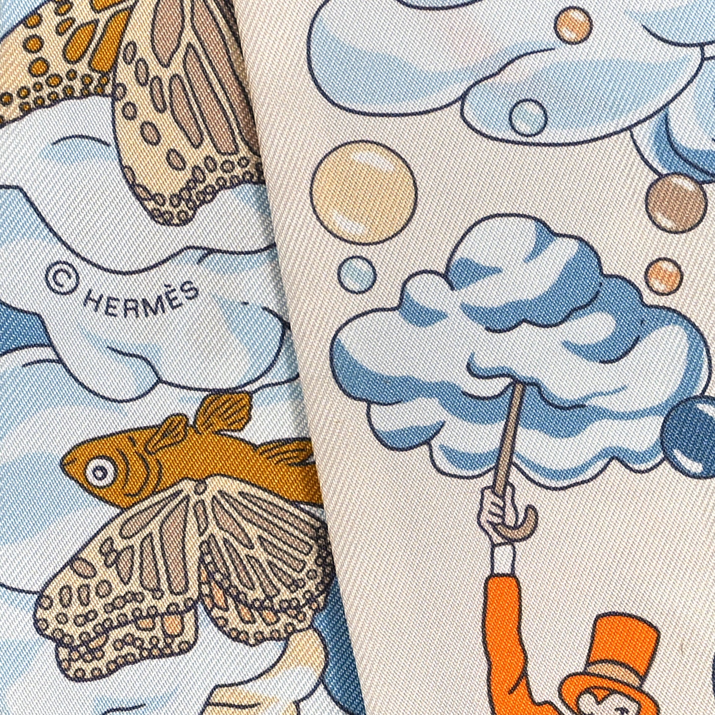 Silk Sur Mon Nuage Twilly Creme Bleu Ciel Orange