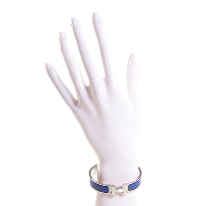 Hermes Narrow Enamel Clic Clac H Bracelet PM Royal Bleu 2 of 5
