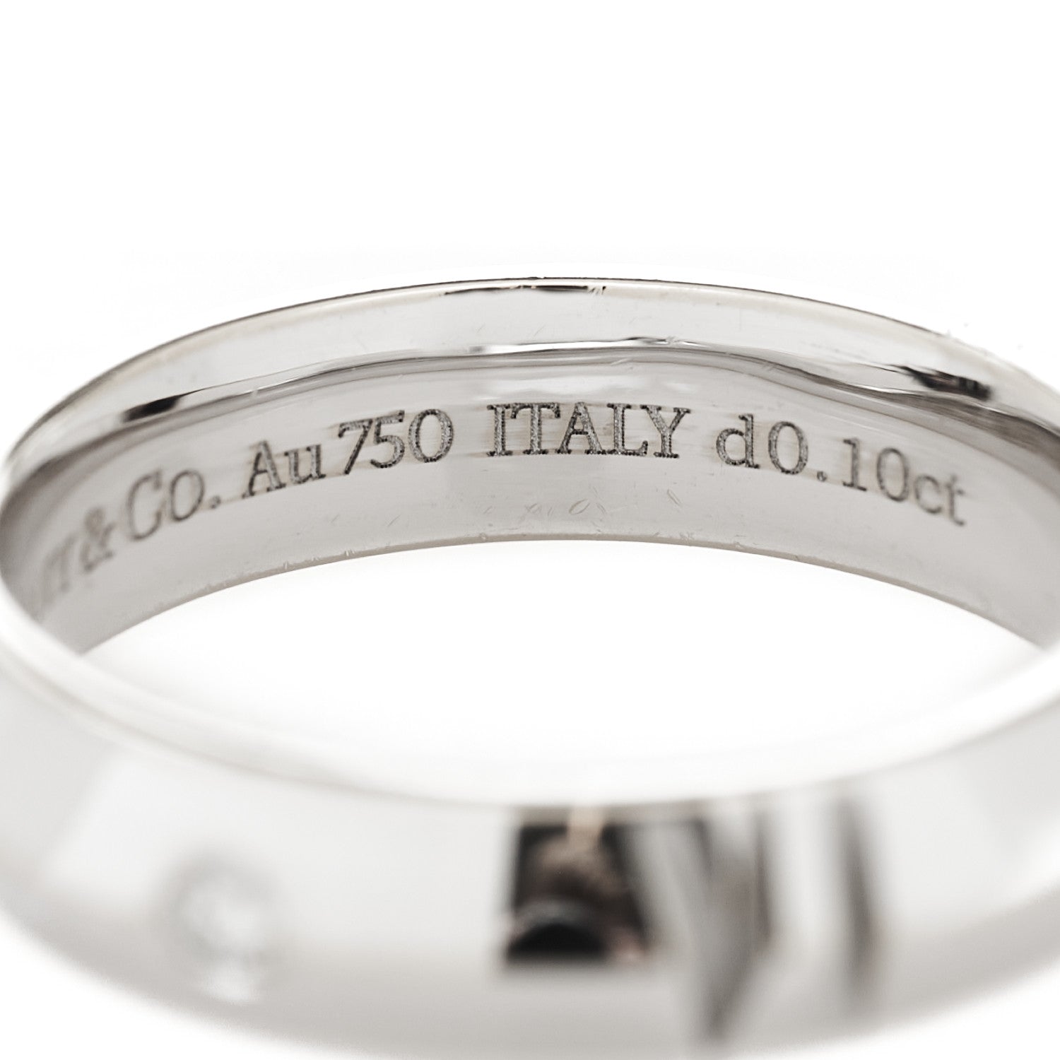 Tiffany 18K White Gold Diamond Narrow Atlas X Closed Ring 53 6.5 5 of 6