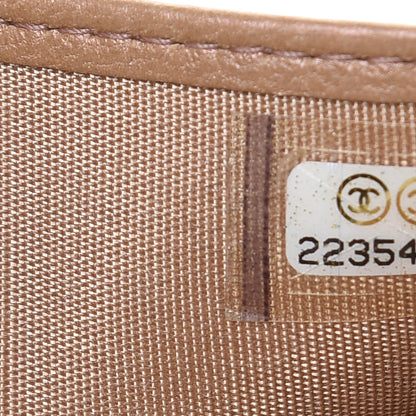 Chanel Iridescent Glazed Calfskin Quilted Compact Boy Wallet Beige 9 of 11