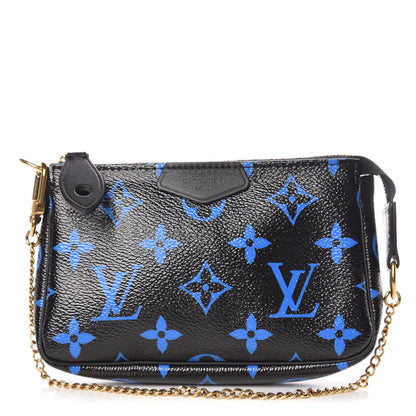 Louis Vuitton Colored Monogram Mini Pochette Accessories Blue Black 1 of 9