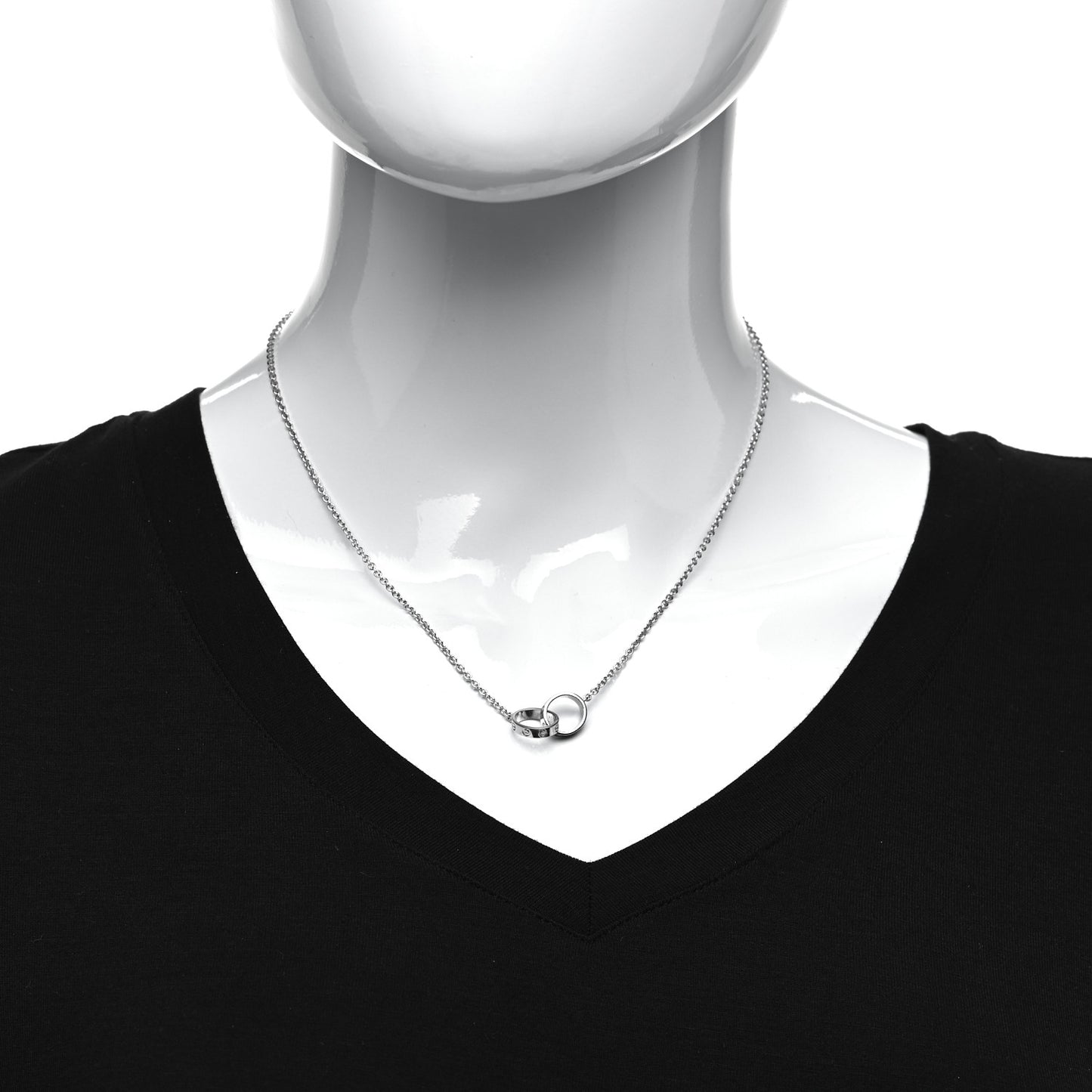 18K White Gold Interlocking LOVE Necklace