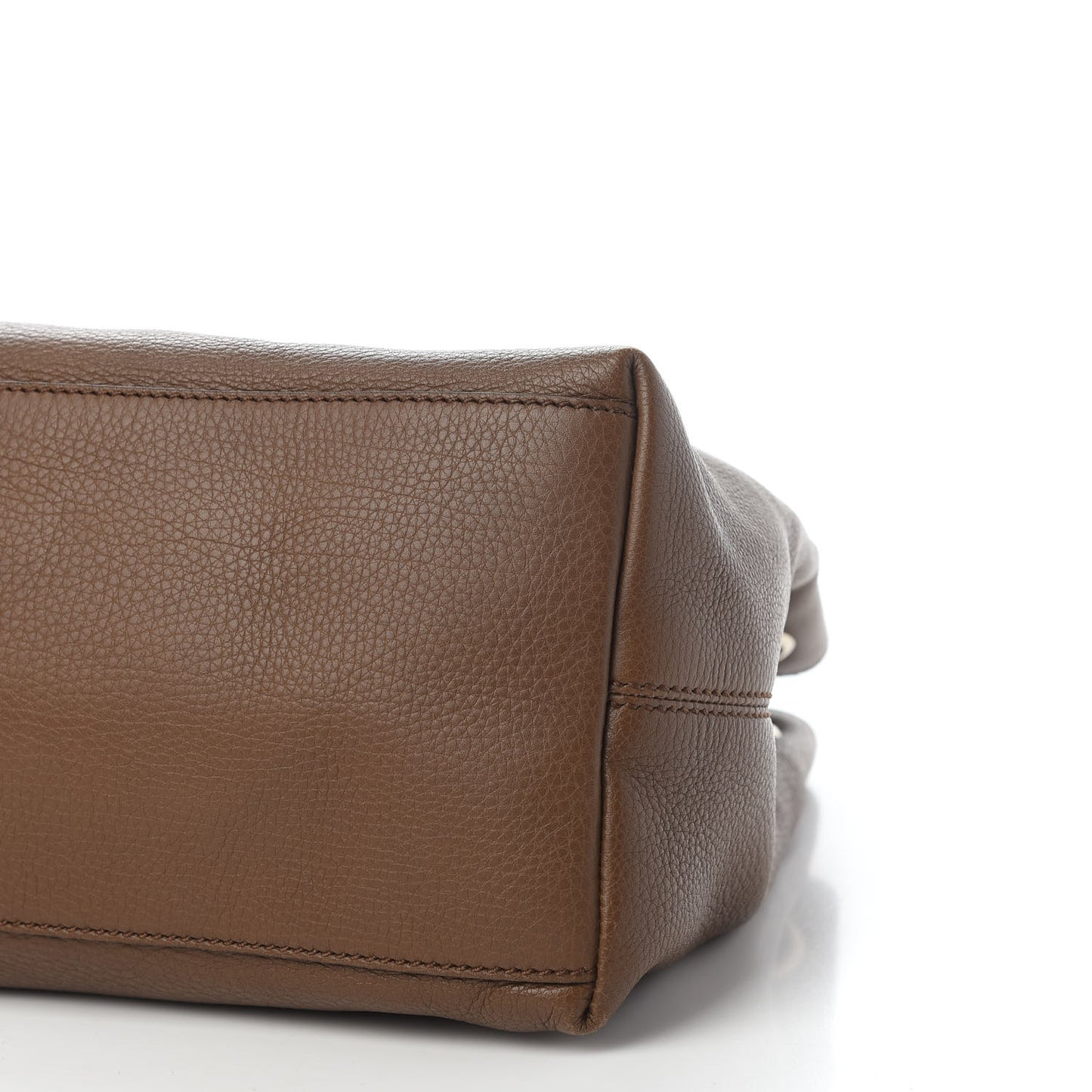 Pebbled Calfskin Medium Soho Chain Shoulder Bag Maple Brown