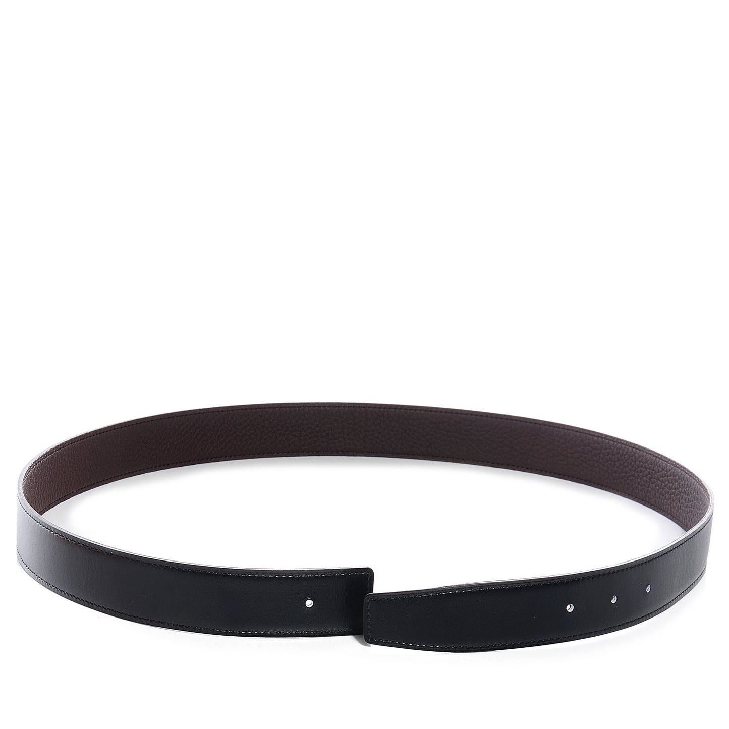 Box Togo Reversible 32mm Belt Strap 90 Noir Chocolate
