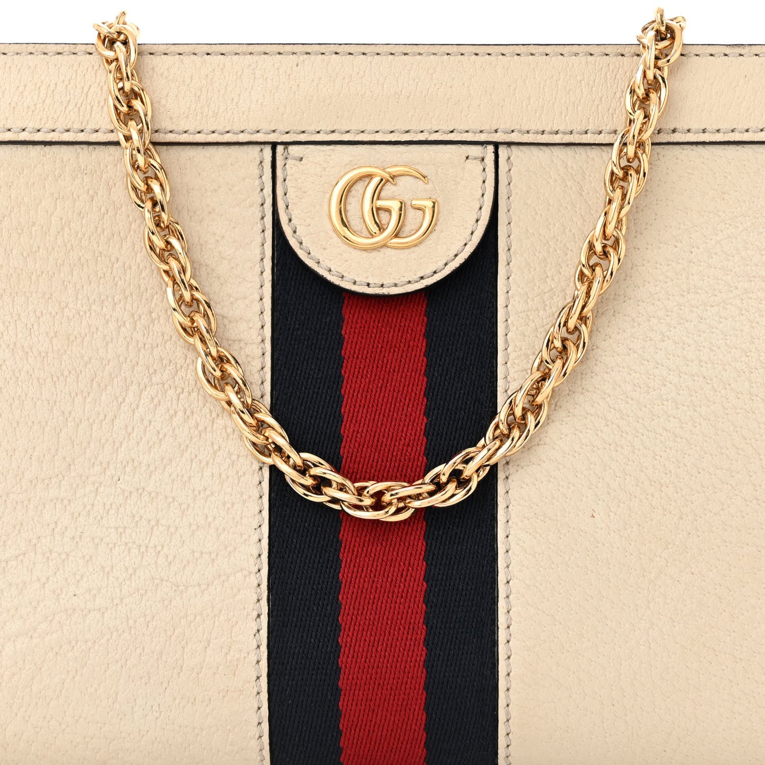 Gucci Textured Calfskin Web Small Ophidia Chain Shoulder Bag Mystic White 8 of 10