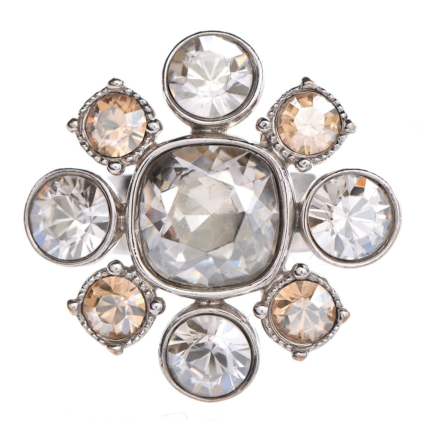 CHANELCrystalCCRingSilver6.5