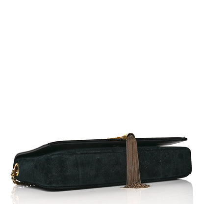 Saint Laurent Suede Monogram Tassel Kate 99 Baguette Bag Black 3 of 12