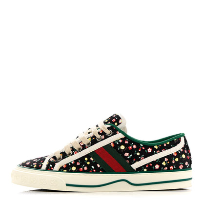 Gucci X LIBERTY OF LONDON Canvas Web Holly Print Womens 1977 Tennis Sneakers 38 Black Peach Mystic White 1 of 9