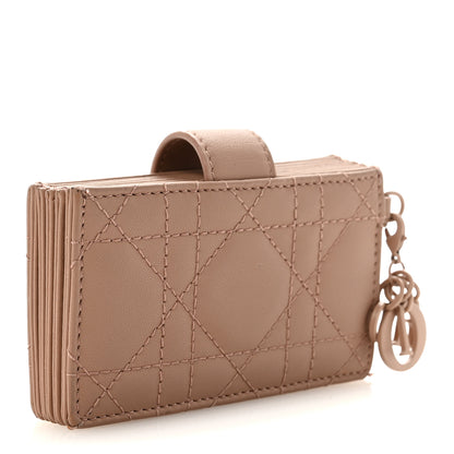 Christian Dior Ultra Matte Calfskin Cannage Lady Dior 5-Gusset Card Holder Blush Powder 3 of 7