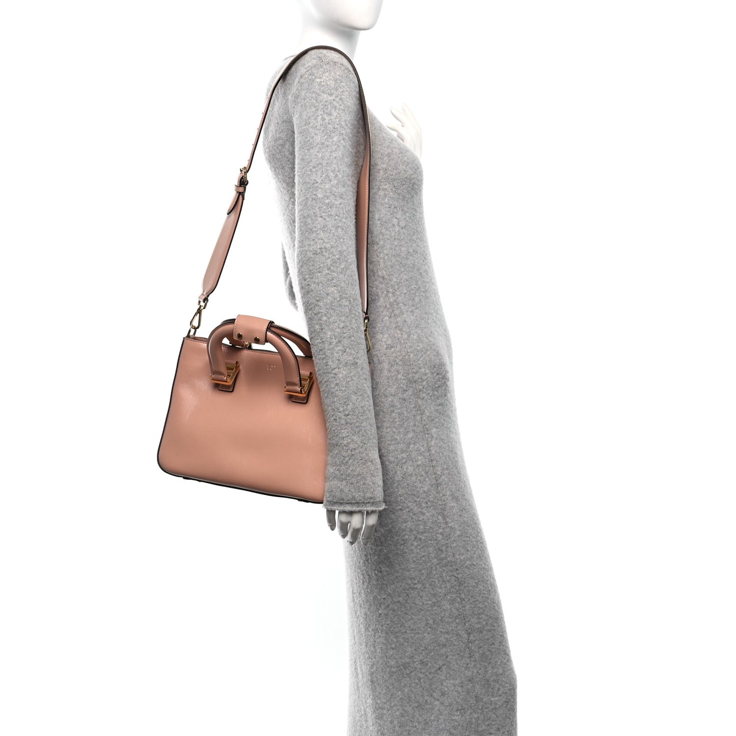 Vitello Glacier Small FF Tote Rose Bourbon