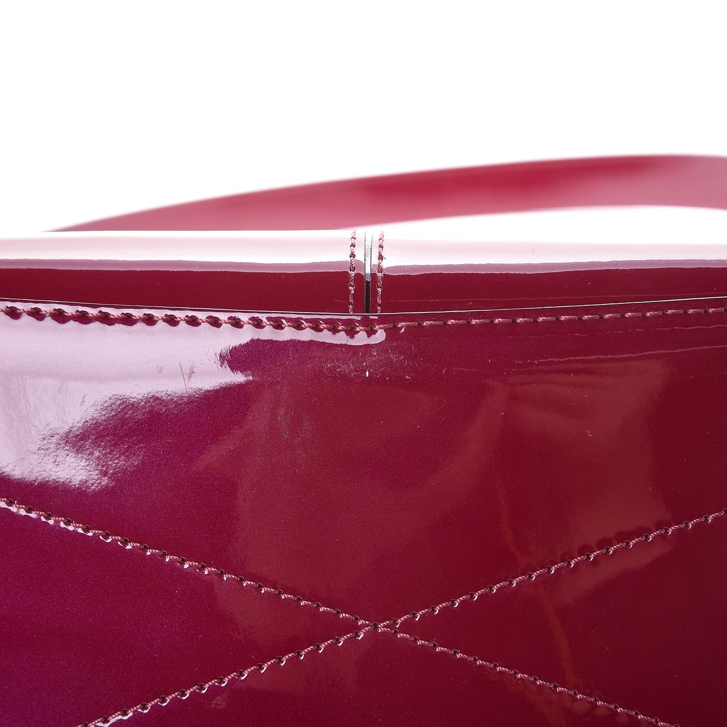 Patent Calfskin Miroir Tote Magenta