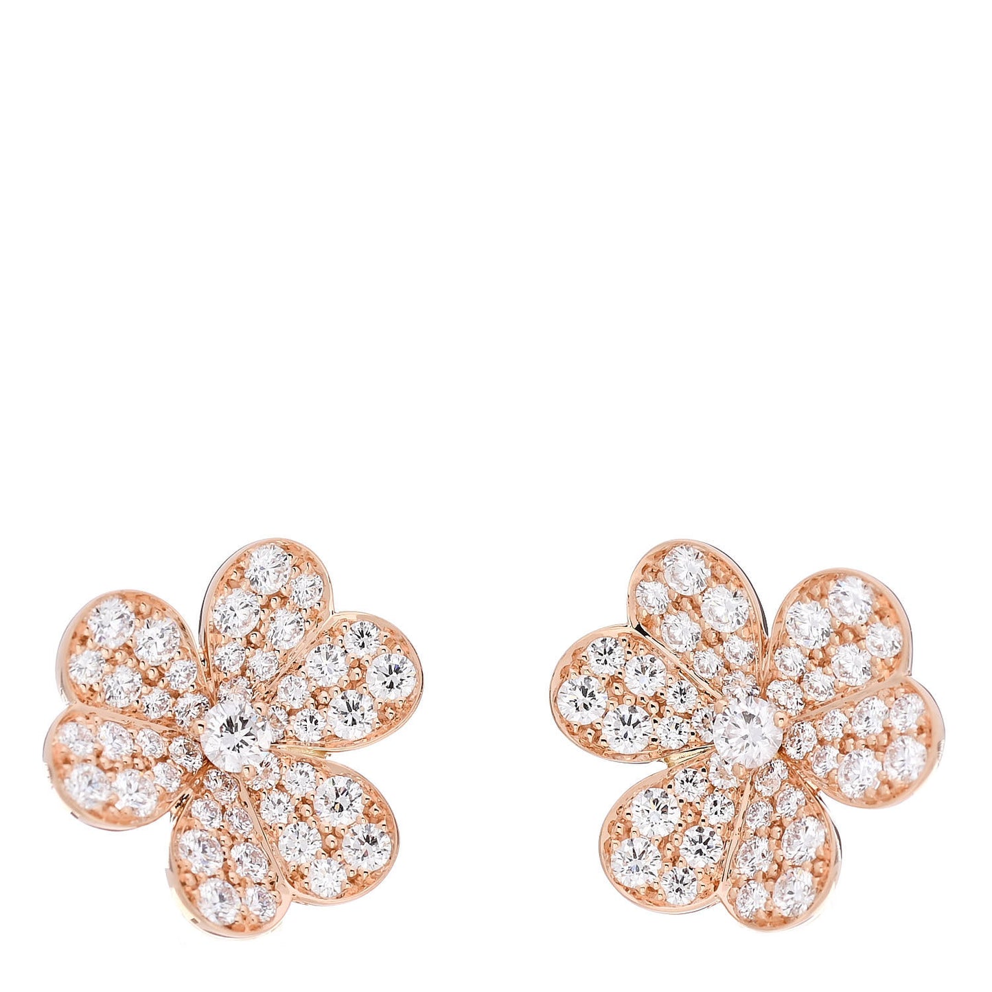 18K Rose Gold Diamond Small Frivole Pave Earrings