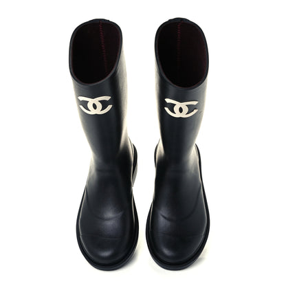 Chanel Caoutchouk CC High Boots 36 Black 5 of 11