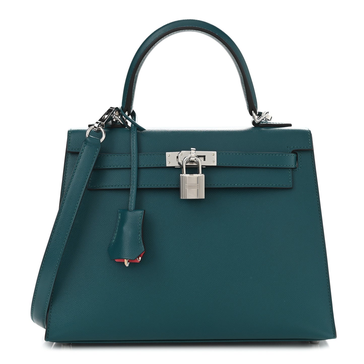 Madame Calfskin Verso Kelly Sellier 25 Vert Bosphore Rose Lipstick