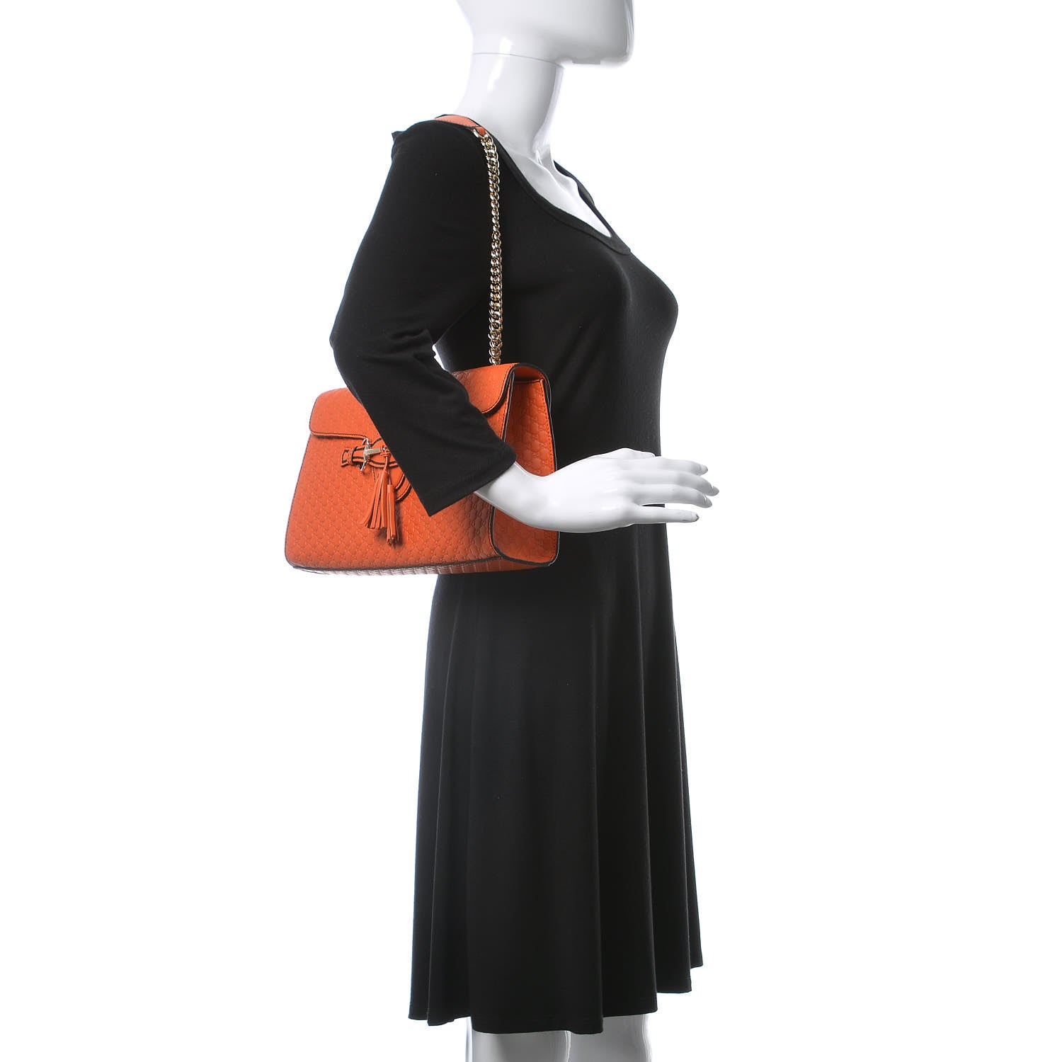 Gucci Microguccissima Medium Emily Chain Shoulder Bag Sun Orange 2 of 10