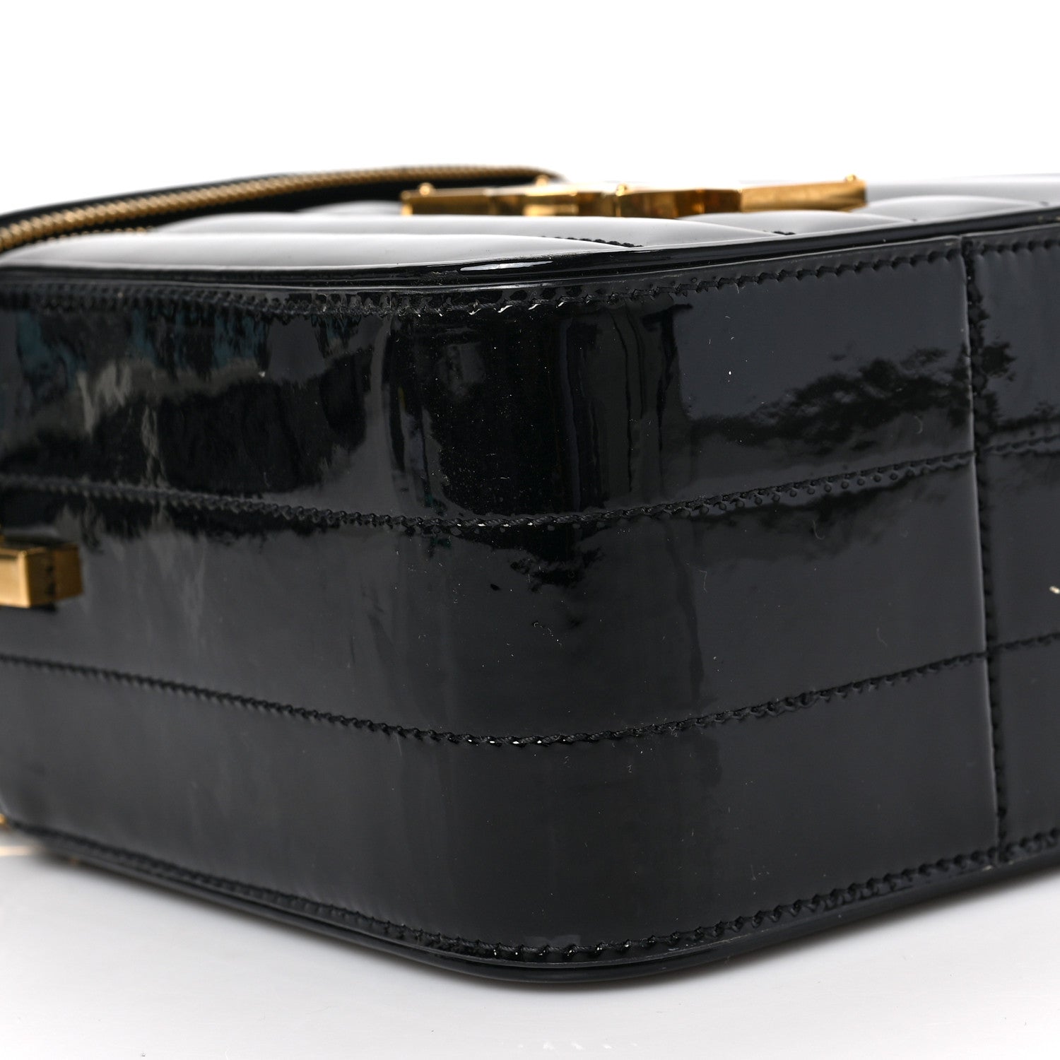 Saint Laurent Patent Matelasse Monogram Vicky Vanity Black 7 of 8