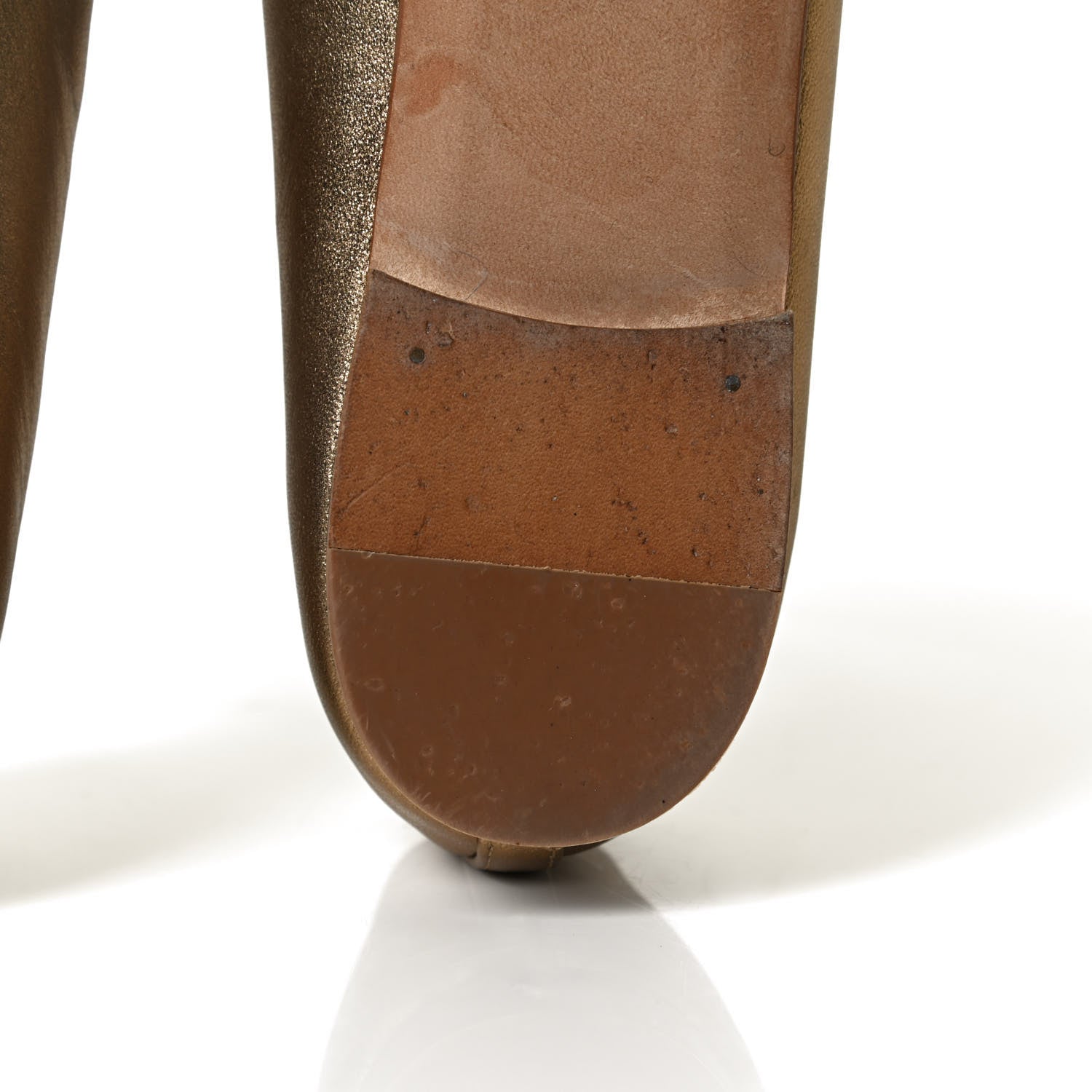 Chanel Metallic Lambskin CC Cap Toe Ballerina Flats 41 Bronze 13 of 14