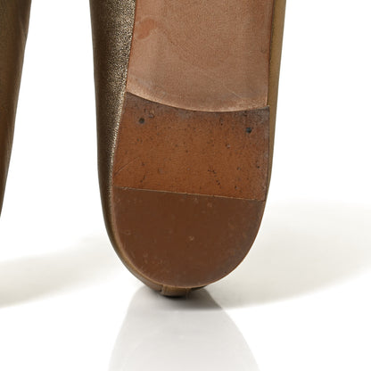 Chanel Metallic Lambskin CC Cap Toe Ballerina Flats 41 Bronze 13 of 14