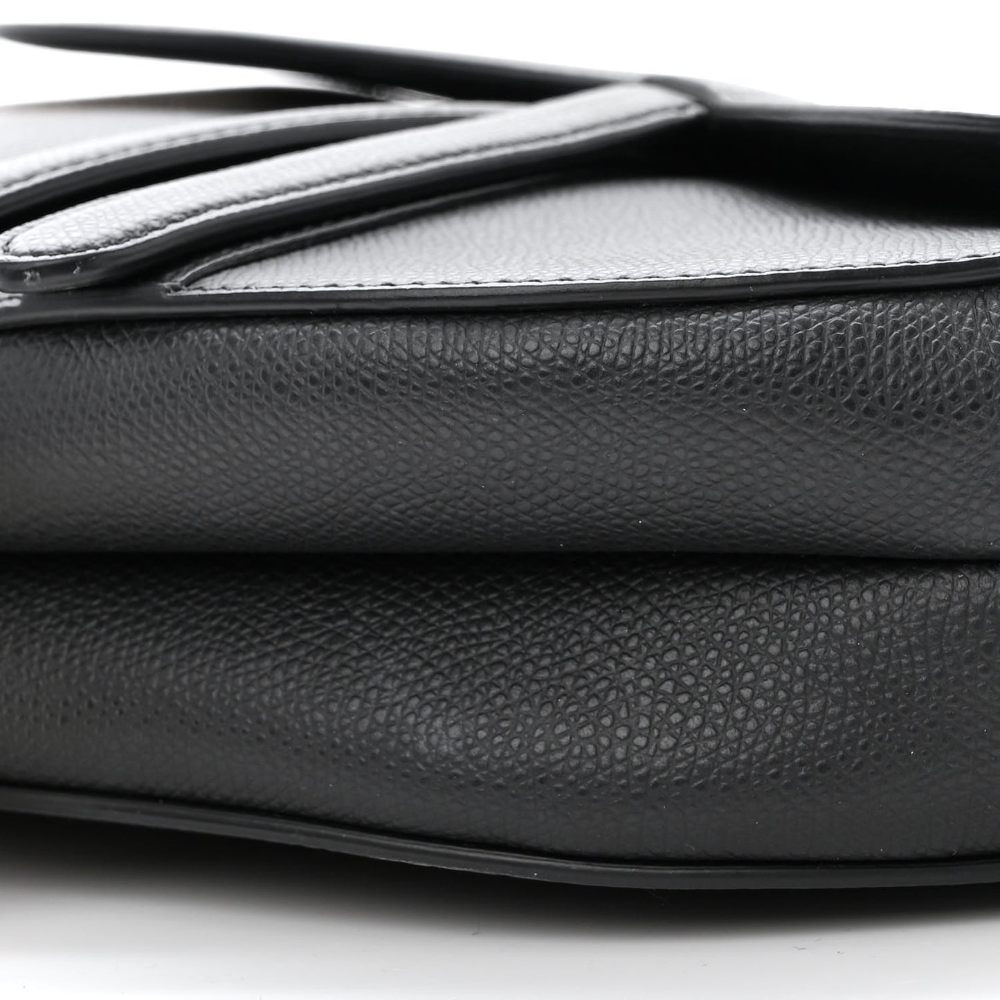 Grained Calfskin Saddle Bag Black