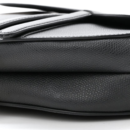 Christian Dior Grained Calfskin Saddle Bag Black 9 of 9