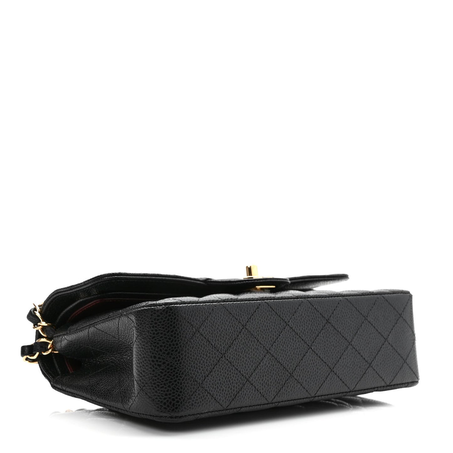 Caviar Quilted Small Double Flap Black