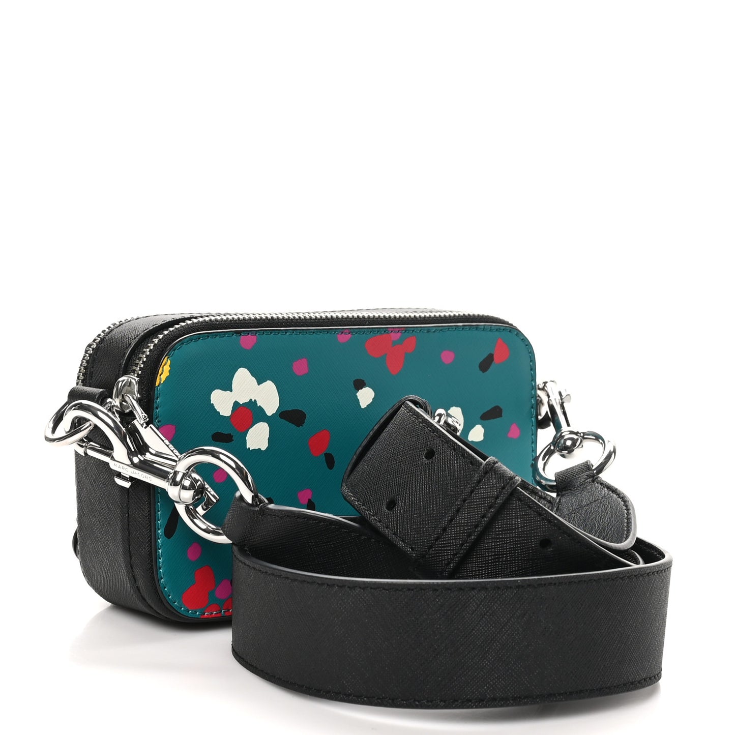 Saffiano Snapshot 3D Painted Flowers Camera Bag Blue Multicolor