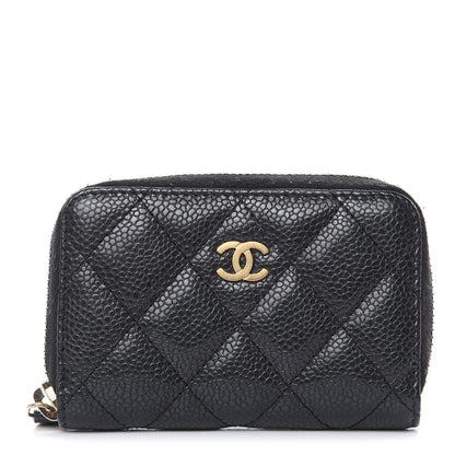 Chanel Caviar Quilted Zip Coin Purse Black 1 of 9