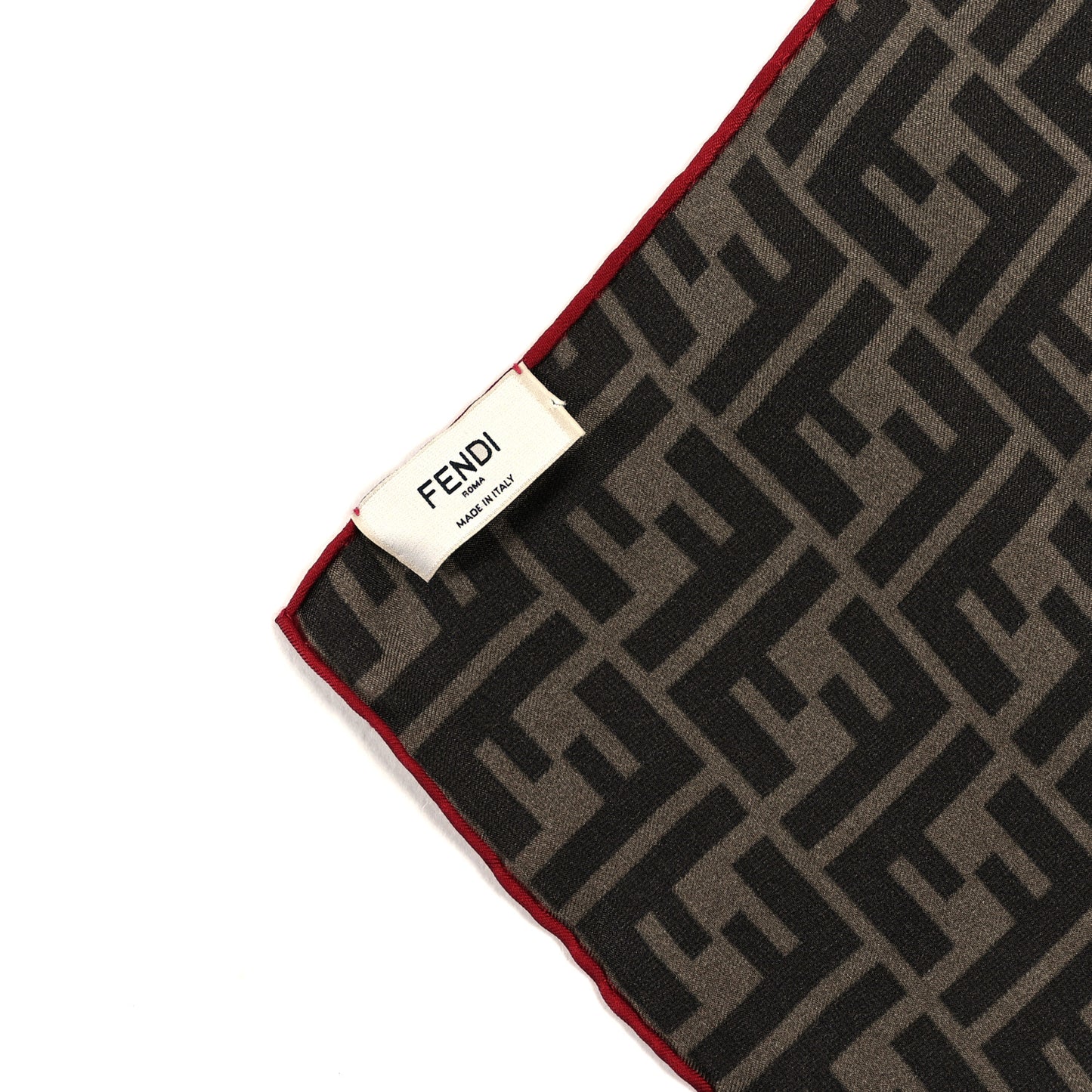 Silk FF Scarf Brown Red